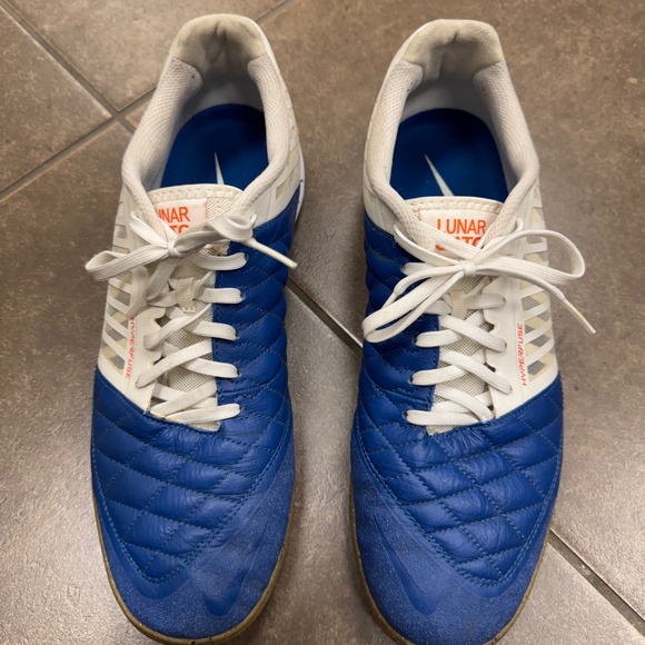 Nike Lunar Gato 2 IC Sail Blue Jay Gum - Mens 12.5 - Picture 1 of 8